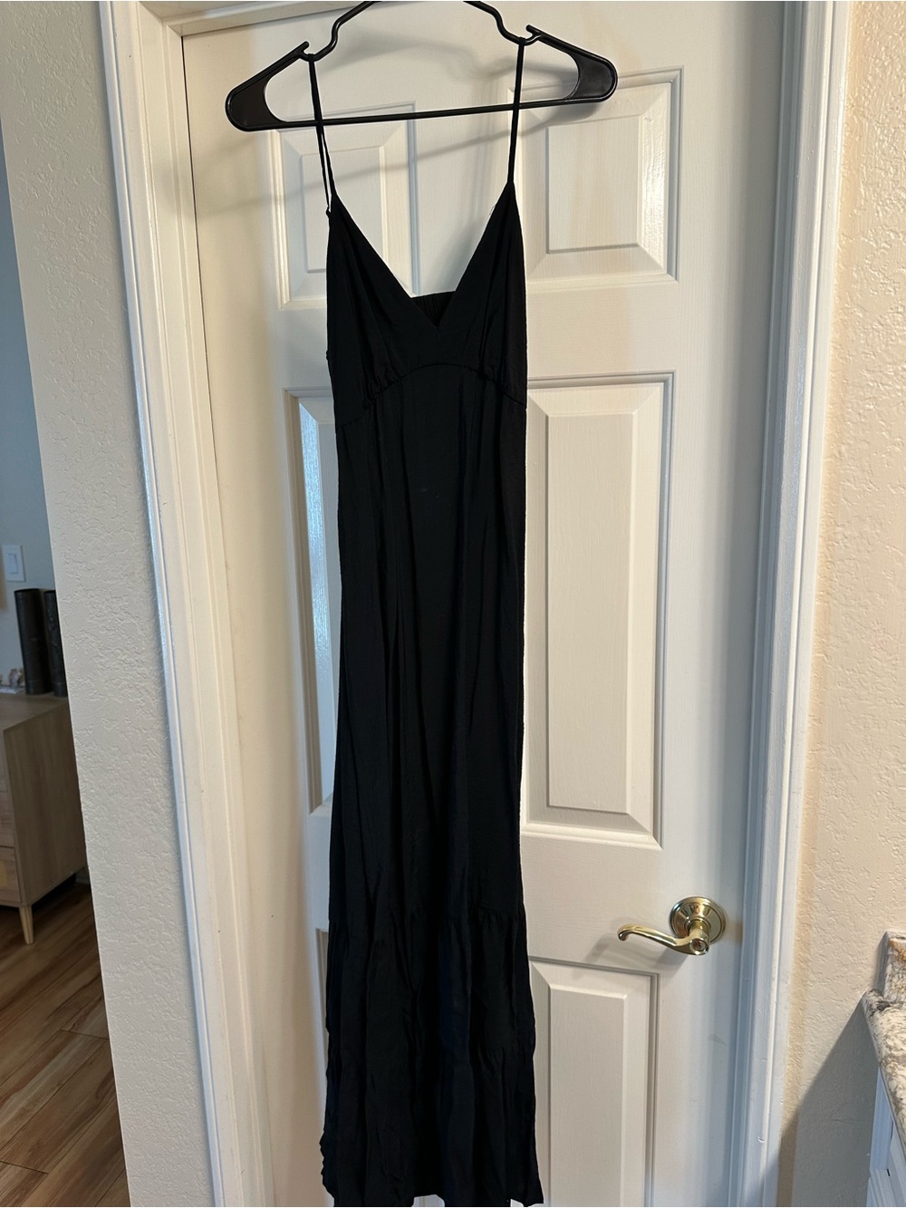Black Spaghetti-Strap Maxi Dress